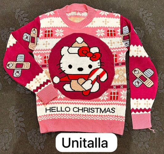Abrigo Navideño Ugly Sweater Unisex Hello Kitty (Unitalla)