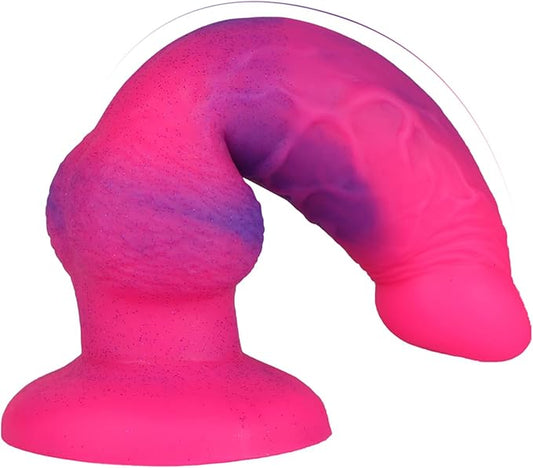 Dildo Inserción 15cm Anal con Copa Succión - Pink ✦ Bajo pedido
