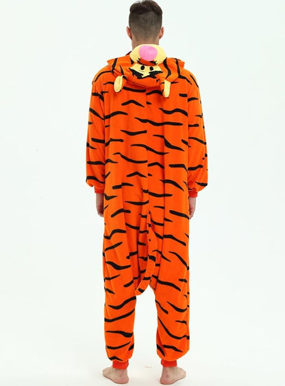 Mameluco Unisex Pijama Disfraz para Adulto (S, 150-165cm) - Tigger Winnie Pooh