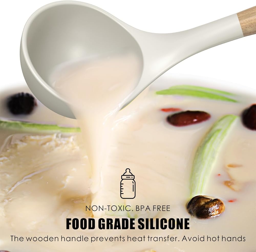 Set de Cucharones y Utensilios de Cocina de Lujo con Mango de Madera (14 PCZ)