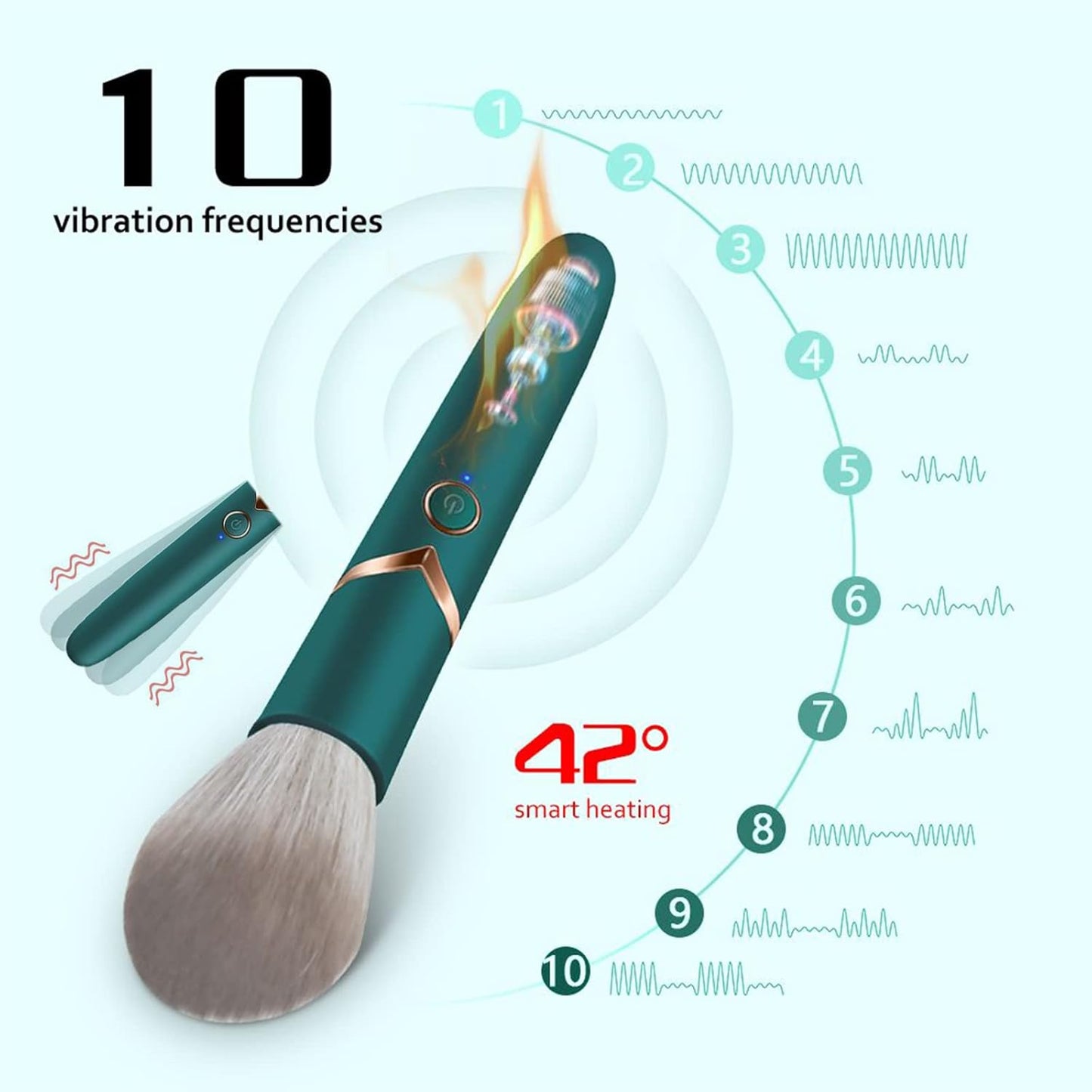 Vibrador Discreto 2 en 1 Brocha de Maquillaje ✦ Bajo pedido