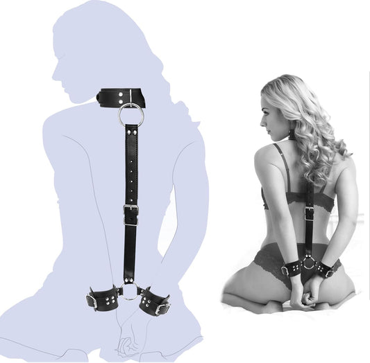 Collar con Esposas Ajustables – Set Erótico Multifunción ✦ Bajo pedido