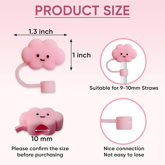 Tapa Pajillas Nube (Blanco, Rosa)