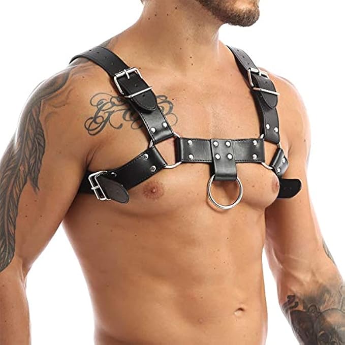 Arnés de Pecho Masculino Cuero Sintético (Unitalla Ajustable) ✦ Bajo pedido