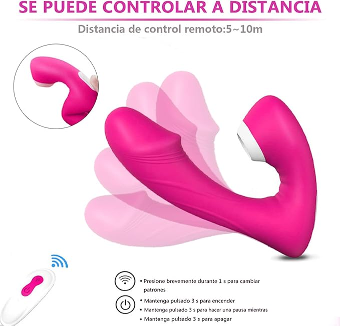 Bipink - Succionador y Vibrador de Clítoris 2 en 1, 9x9 Modos de Estimulación, 100% Impermeable ✦ Bajo pedido