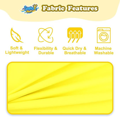 Semois Rashgard Camiseta de Natación Infantil, Secado Rápido UPF+50 - Talla 12/14 (Amarillo Neón)