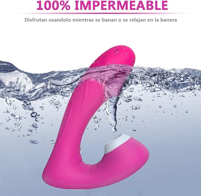 Bipink - Succionador y Vibrador de Clítoris 2 en 1, 9x9 Modos de Estimulación, 100% Impermeable ✦ Bajo pedido