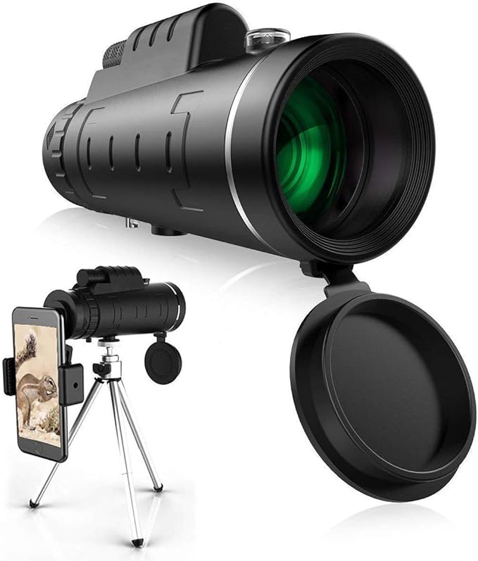 Monocular de Alta Potencia AUCEE 12x50 | Impermeable y con Adaptador para Celular