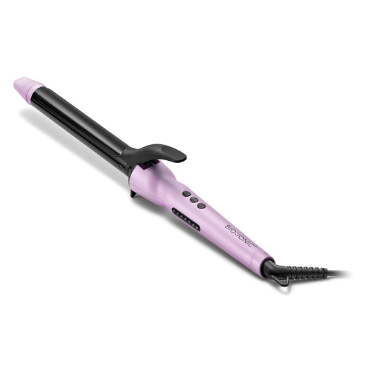 Bio Ionic - Rizador de pelo de barril largo de 1 pulgada con tecnología de calor y humedad y NanoIonic MX, versátil, con configuraciones de calor ajustables (Amatista Suave)