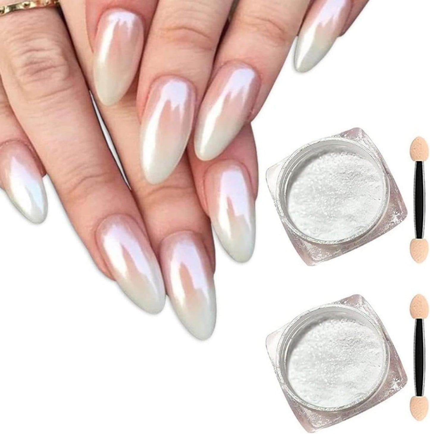 Set 2 Efectos Perla Grado Salón - Blanco