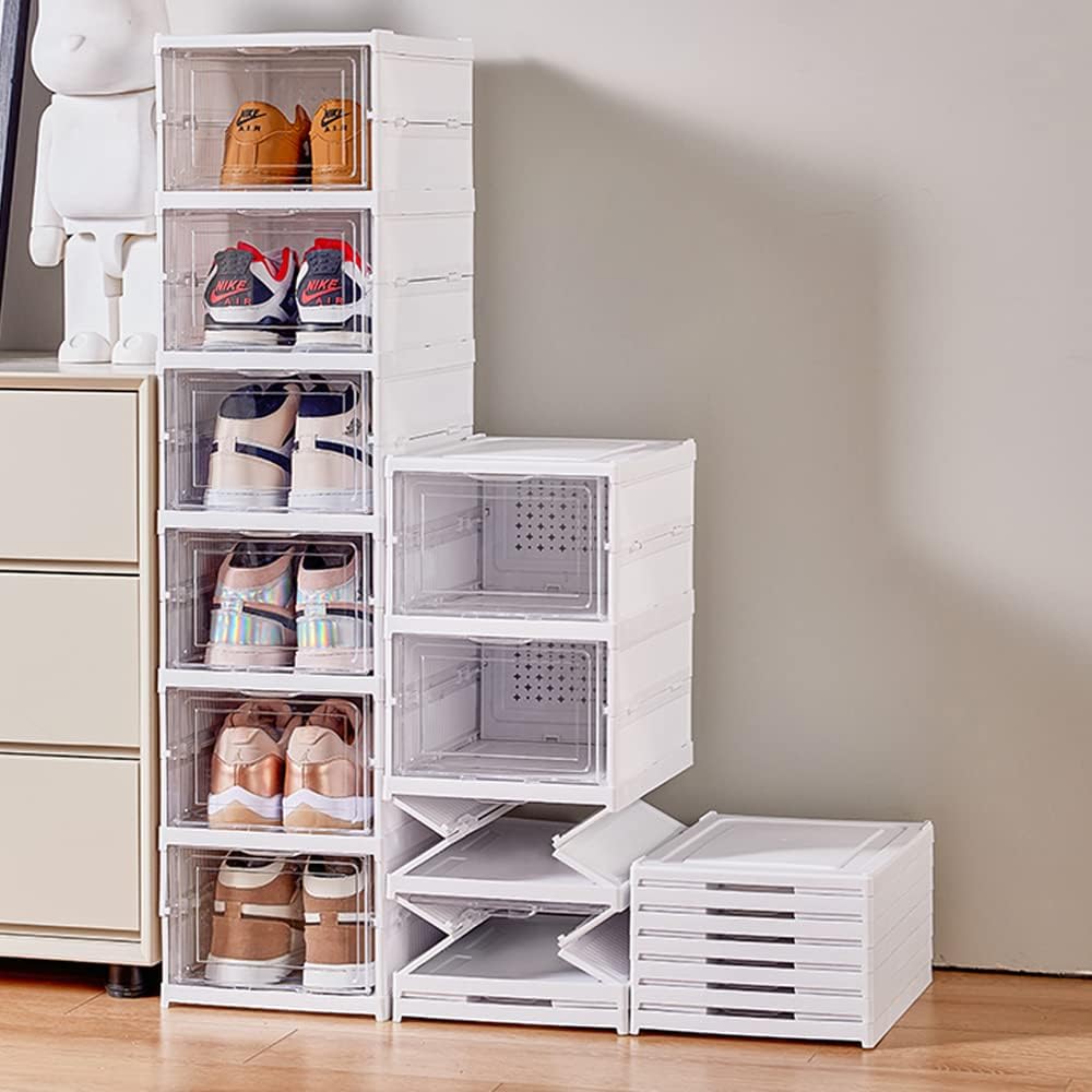 Zapatera plegable de 6 niveles con puertas transparentes ✦ Bajo pedido