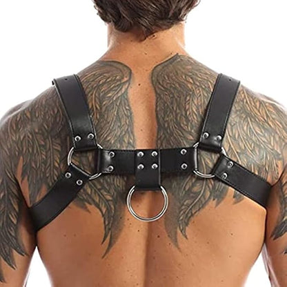 Arnés de Pecho Masculino Cuero Sintético (Unitalla Ajustable) ✦ Bajo pedido