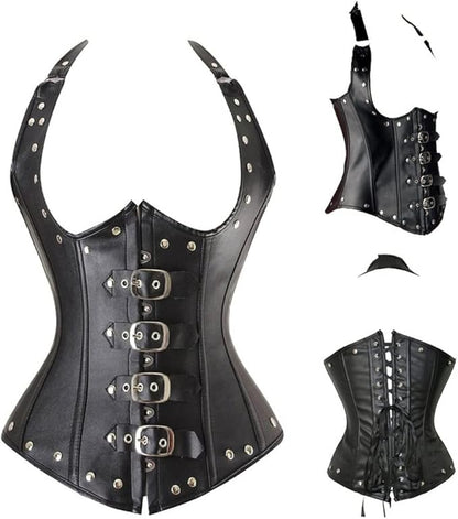 Corset Gótico Cuerina (Unitalla Ajustable) ✦ Bajo pedido