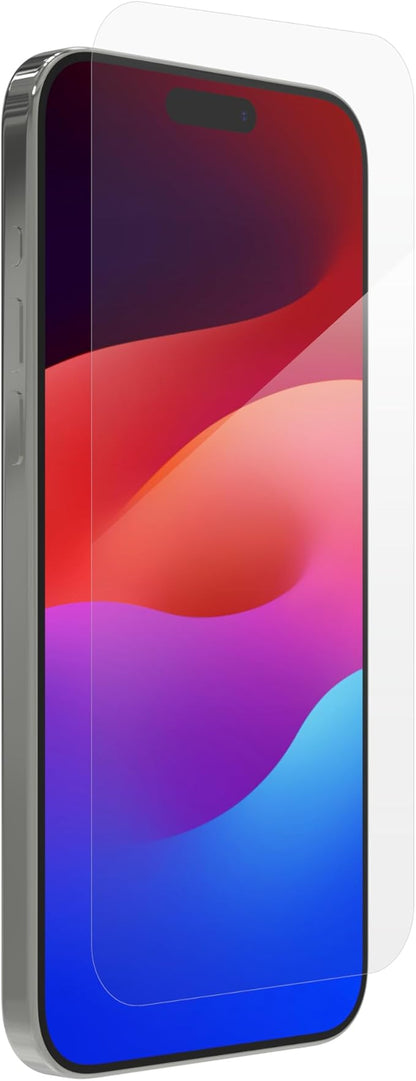 Temperado iPhone 11, 12, 12Pro, 13, 13 Pro, 14, 14 Pro, 15, 15 Pro con Filtro de Luz Azul y 10x más fuerte, resistente a arañazos y manchas - Zagg