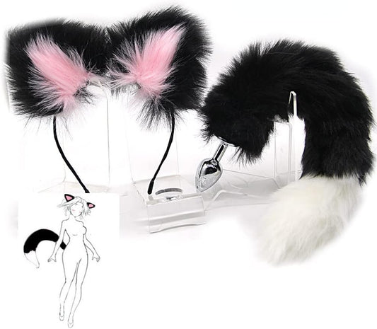 Set Cola de Zorro con Plug Anal (Talla M) y Orejas Peludas – Accesorios Cosplay Erótico | Juguete Sexual para Parejas Costa Rica ✦ Bajo pedido