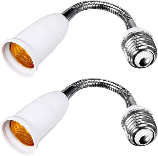 Set de 2 Adaptadores Extensores de Enchufe de Luz E27 a E27 Flexible