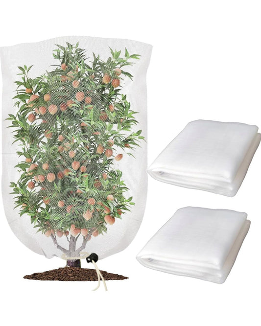 Set 2 bolsas de red de jardín para plantas, cubierta de malla para proteger árboles frutales vegetales de insectos pájaros