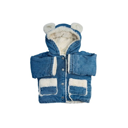 Chaqueta de Mezclilla con Capucha para Niña | Abrigo Denim con Forro Afelpado (2 colores) | ✦ Bajo pedido