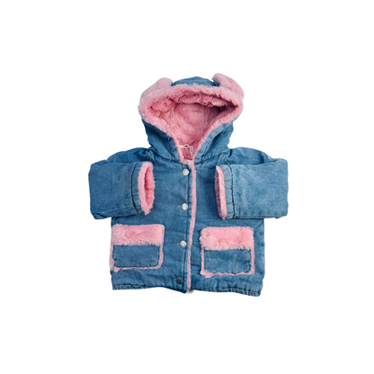 Chaqueta de Mezclilla con Capucha para Niña | Abrigo Denim con Forro Afelpado (2 colores) | ✦ Bajo pedido