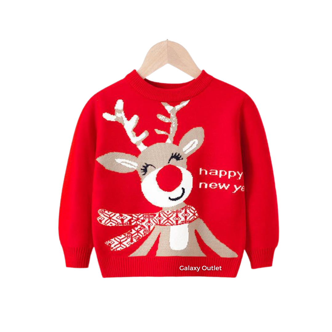 Abrigo Navideño Ugly Sweater - Rudolph (100, 110, 120, 130, 140) ✦ Bajo pedido