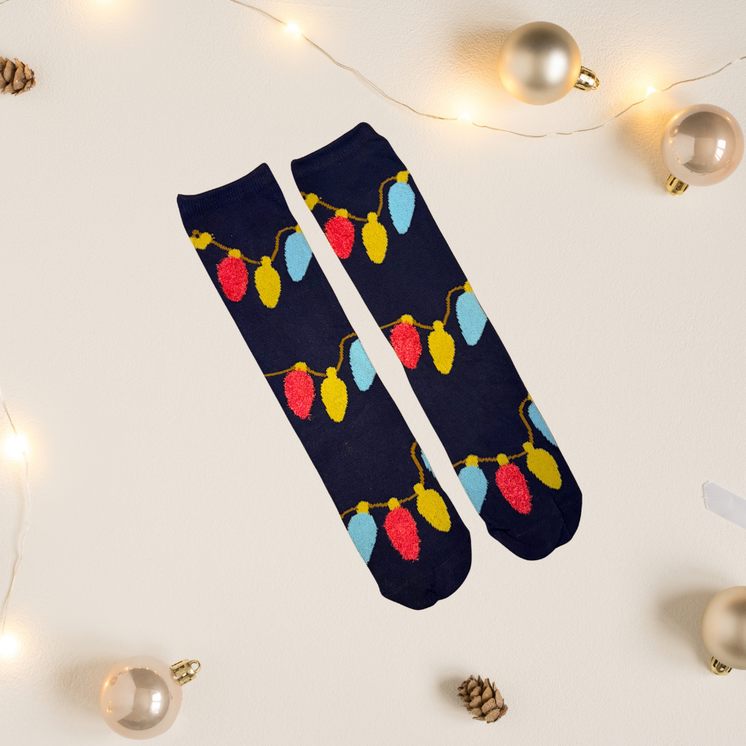 Medias Navideñas Algodón Unitalla (35 al 41) - Luces