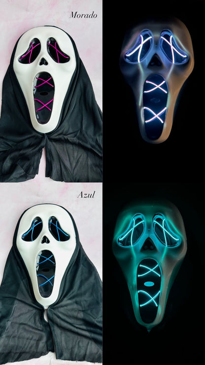 Ghost Face Máscara con Luz LED (5 colores) ✦ Bajo pedido