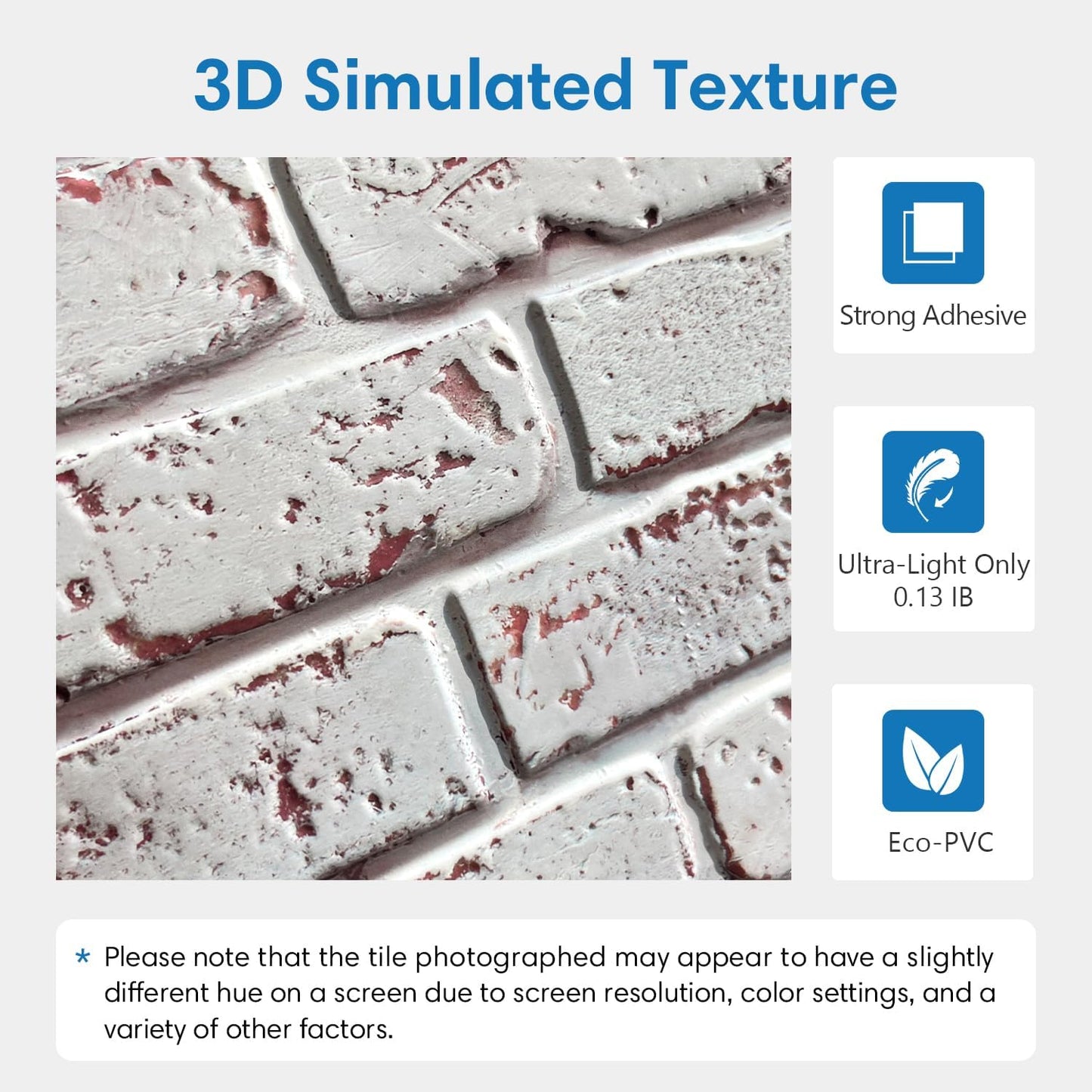 Set de 10 piezas de Paneles de pared de ladrillo sintético 3D