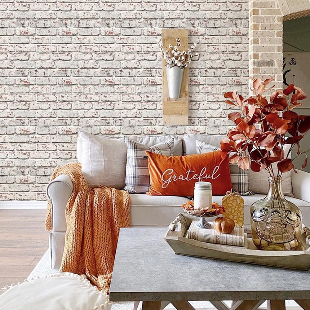 Set de 10 piezas de Paneles de pared de ladrillo sintético 3D
