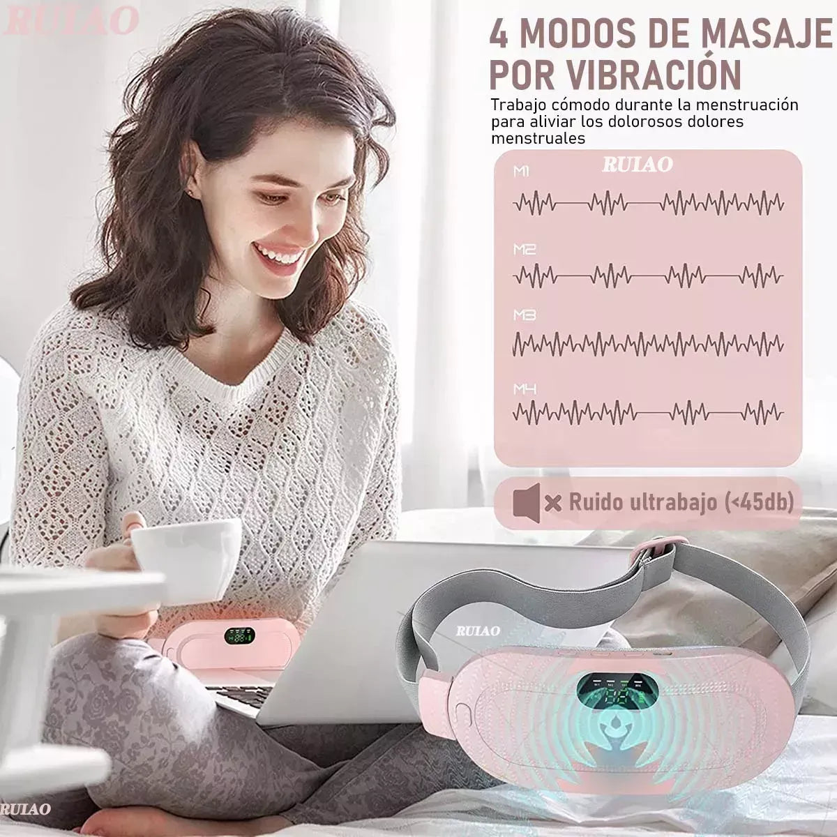 Cinturón Térmico y Masajeador para Alivio de Cólicos y Dolor Lumbar ✦ Bajo pedido
