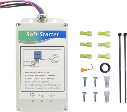 Dispositivo de Arranque Suave para Aire Acondicionado y Electrodomésticos | Protección Eléctrica 220V, Reduce Sobretensión, Fácil Instalación