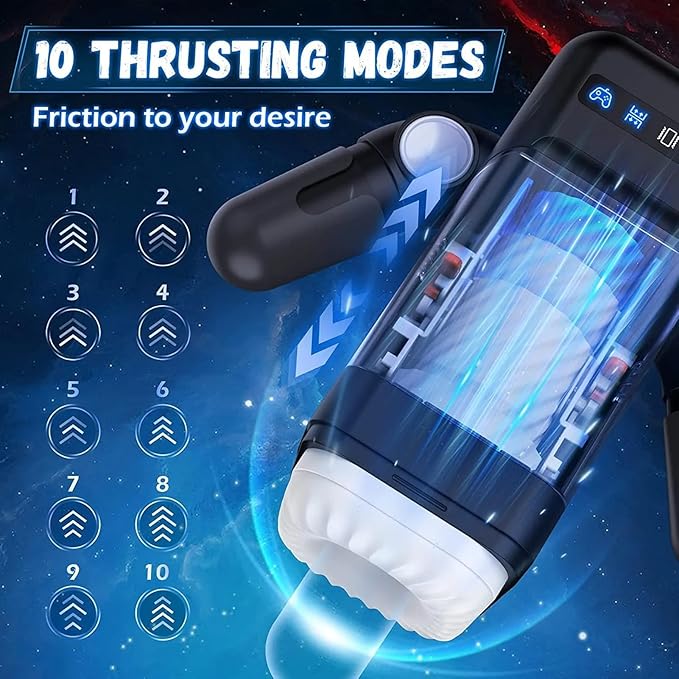 Masturbador Masculino Automático AMOVIBE con Calefacción y 10 Modos de Empuje y Vibración ✦ Bajo pedido