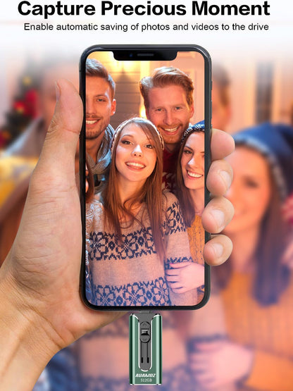 Llave Maya 1TB, para respaldo de fotos y videos, compatible con iPhone, Android, PC (Dorado)