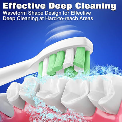 Set de 9 Cabezales de Cepillo Dental Eléctrico Jiuzhoudeal Compatibles con Philips Sonicare DiamondClean ProtectiveClean 4100 5100 6100 C2 G2 (Blanco)