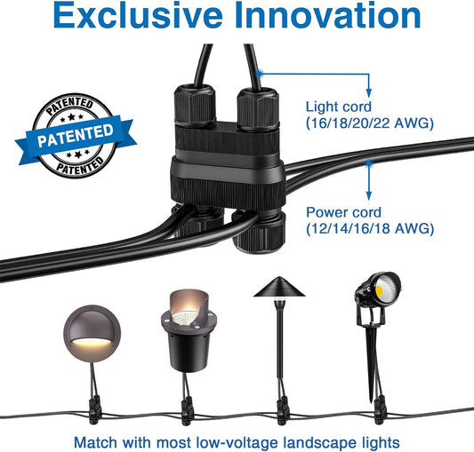 Set de 24 Conectores de Bajo Voltaje, Conector de Cable de Luces de Exteriores