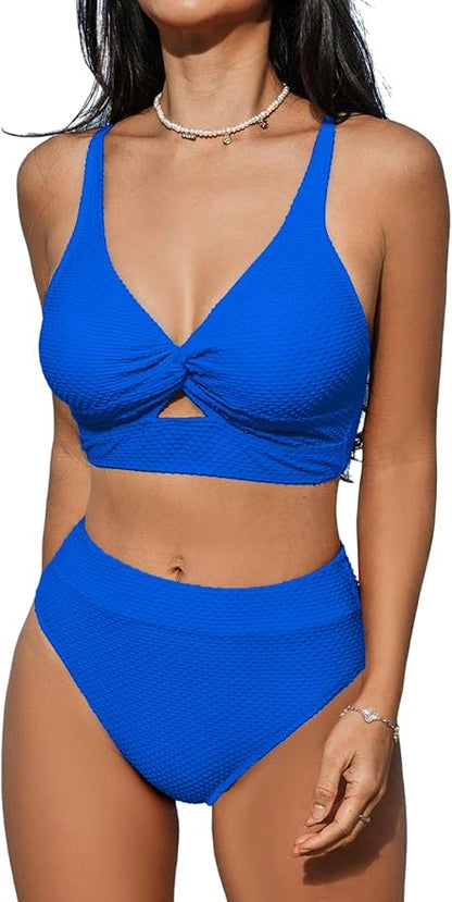 Bikini 2 Piezas Talle Alto Azul - Talla M