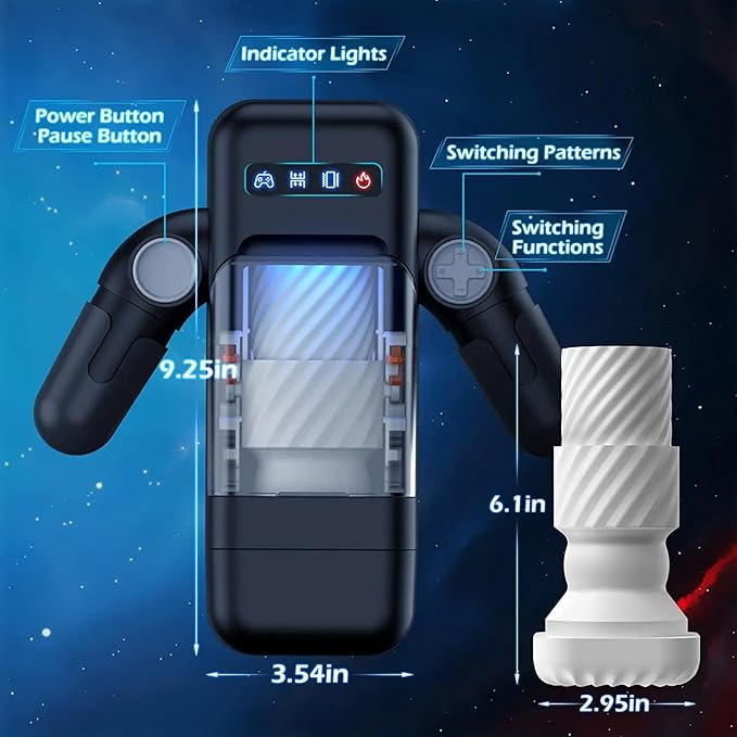 Masturbador Masculino Automático AMOVIBE con Calefacción y 10 Modos de Empuje y Vibración ✦ Bajo pedido