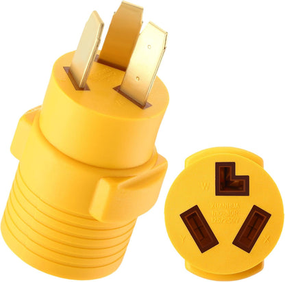 Kanayu Adaptador de Secadora Sompatible con NEMA 10-50P a 10-30R, Enchufe Macho de 3 clavijas de 50 amperios a adaptador de conector hembra de 30 amperios, receptáculo de secadora para estilo antiguo