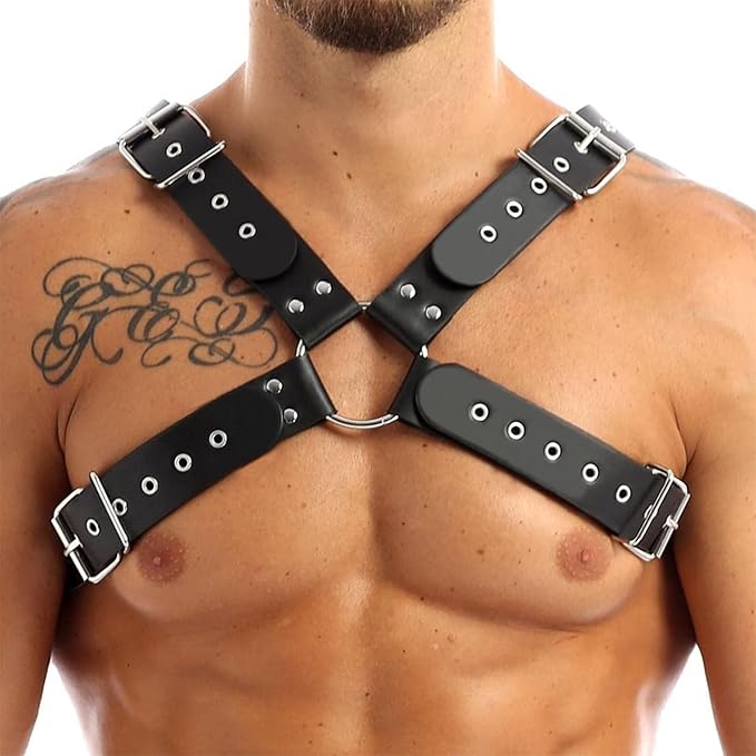 Arnés de Pecho Masculino Cuero Sintético (Unitalla Ajustable) ✦ Bajo pedido