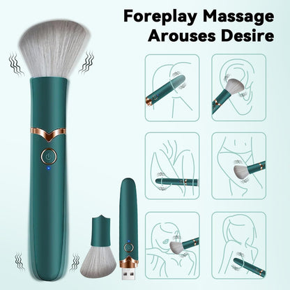 Vibrador Discreto 2 en 1 Brocha de Maquillaje ✦ Bajo pedido