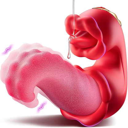 Venom - Vibrador de Lengua 3 en 1, 10 Modos de Vibración y Aleteo, Estimulador de Clítoris y Punto G ✦ Bajo pedido