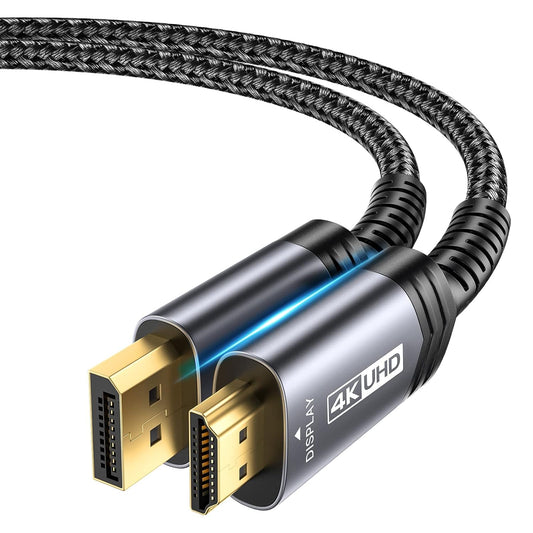 Adaptador DisplayPort a HDMI 4K para PC o Laptop – Conector Unidireccional de Alta Resolución Ideal para Monitores, Proyectores y Televisores