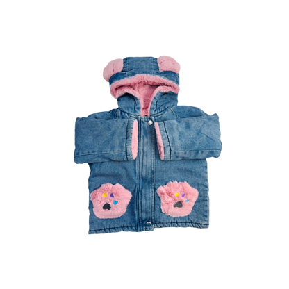 Chaqueta de Mezclilla con Capucha para Niña | Abrigo Denim con Forro Afelpado (2 colores) | ✦ Bajo pedido