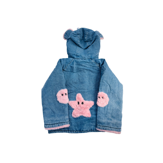 Chaqueta de Mezclilla con Capucha para Niña | Abrigo Denim con Forro Afelpado | ✦ Bajo pedido