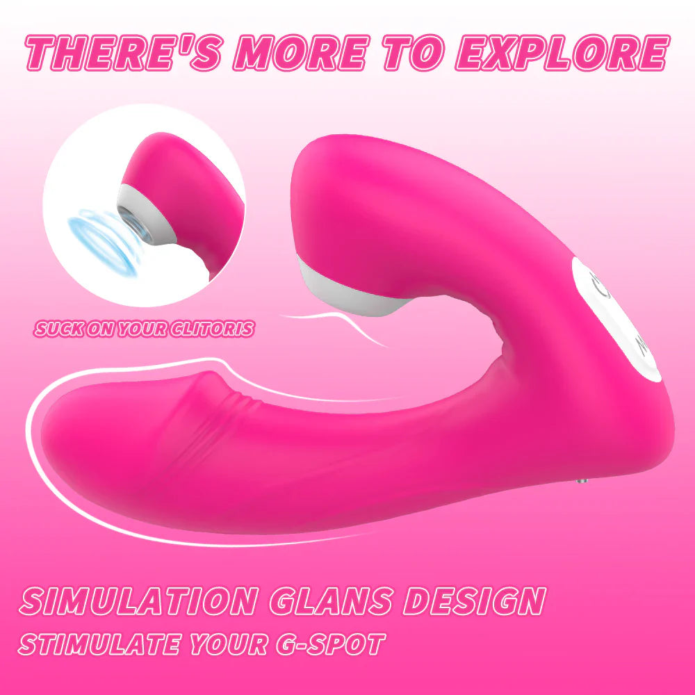 Bipink - Succionador y Vibrador de Clítoris 2 en 1, 9x9 Modos de Estimulación, 100% Impermeable ✦ Bajo pedido