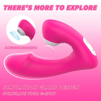 Bipink - Succionador y Vibrador de Clítoris 2 en 1, 9x9 Modos de Estimulación, 100% Impermeable ✦ Bajo pedido