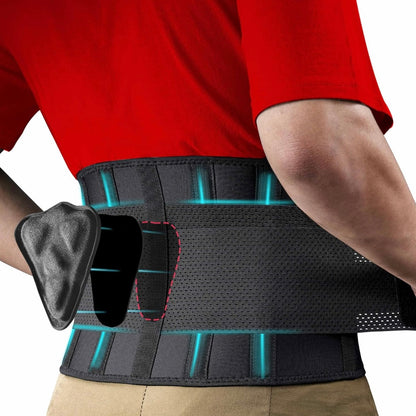Faja de Soporte de espalda, alivio del dolor de espalda baja, cinturón de cintura con almohadilla ergonómica de silicona 3D para trabajo de levantamiento pesado, hernia de disco, ciática - FEATOL