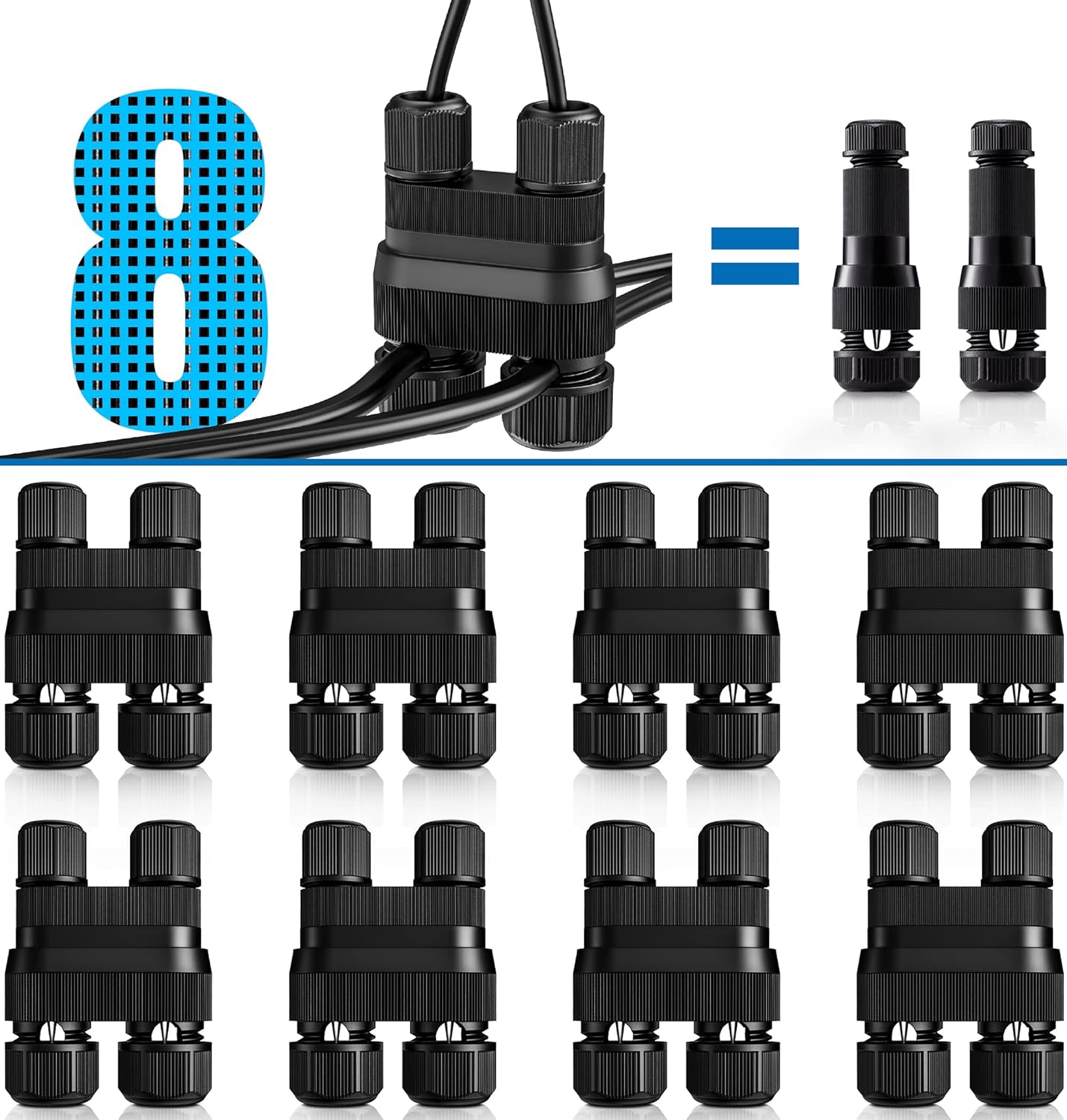 Set de 24 Conectores de Bajo Voltaje, Conector de Cable de Luces de Exteriores