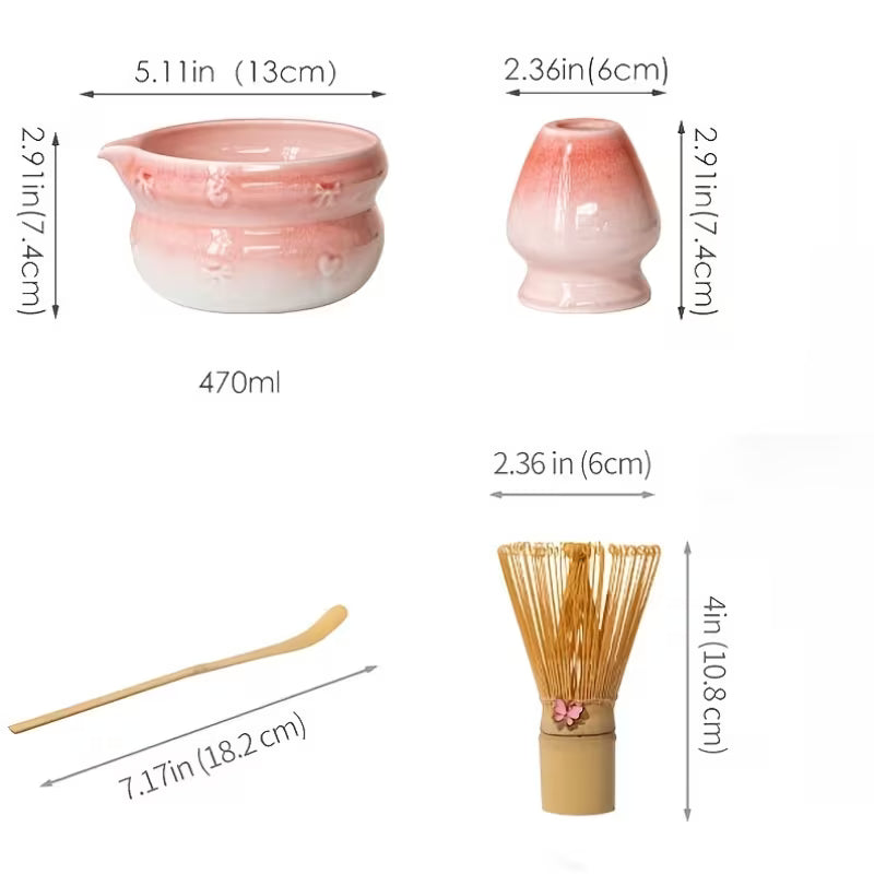 Set Premium de Matcha 8 Piezas - Lazos (4 Colores) ✦ Bajo pedido