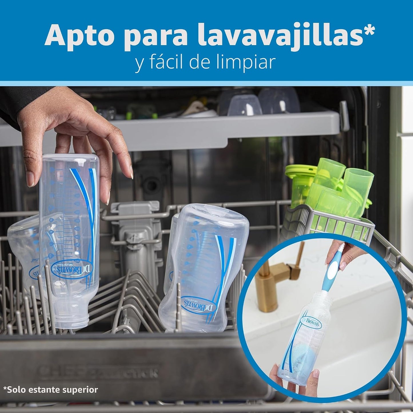 Set de 4 Biberones Estrechos Anti Cólicos Dr Brown's 4oz, Tetina Nivel  - 0m+