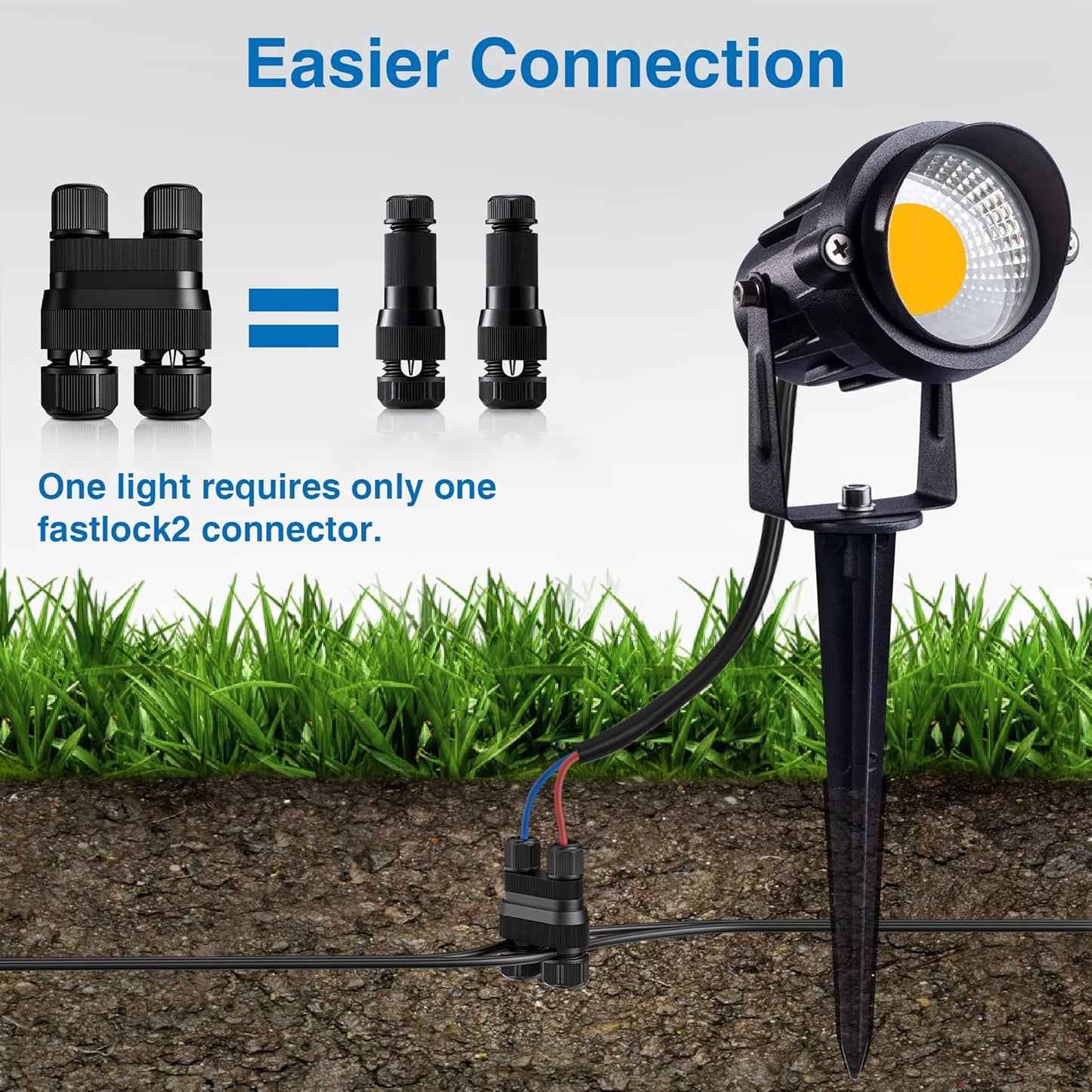 Set de 24 Conectores de Bajo Voltaje, Conector de Cable de Luces de Exteriores